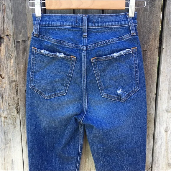 Abercrombie & Fitch Ultra High Rise Mom Jean Distressed Blue 00 - Picture 10 of 16